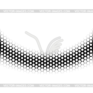 Background with gradient of black and white hexagons - vector image