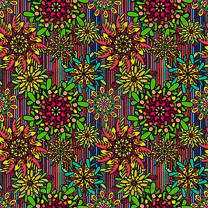 Seamless pattern with bright colorful drawn - vector image