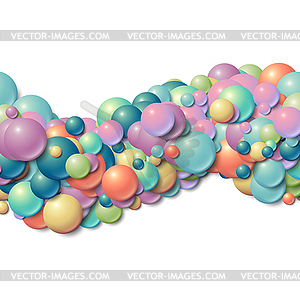 Background frame with scattered messy glowing rubbe - vector image