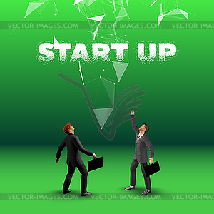 Businessmen pointing up for business concept - vector image