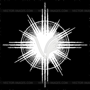 Ретро dotwork Санберст или взрыв с лучами - изображение в векторном виде