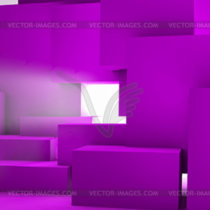 Abstract background with overlapping geometric cubes - vector image