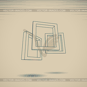 Three rectangular 3D frames blueprint - vector clipart / vector image