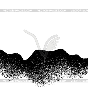 Абстрактный фон с волной рассеянных точек - черно-белый векторный клипарт