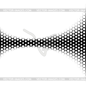 Background with gradient of black and white hexagons - vector clip art