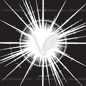 Ретро dotwork Санберст или взрыв с лучами - изображение в формате EPS