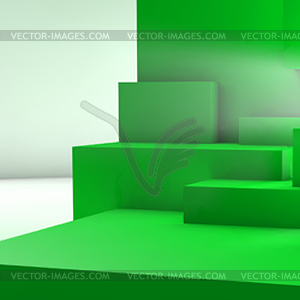 Abstract background with overlapping geometric cubes - vector image