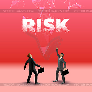 Businessmen pointing up for business concept - vector image