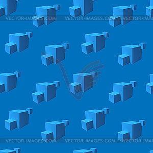 Abstract seamless pattern with overlapping blue - vector clip art