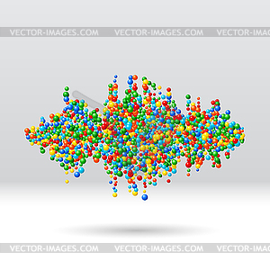 Sound waveform made of scattered balls - royalty-free vector image