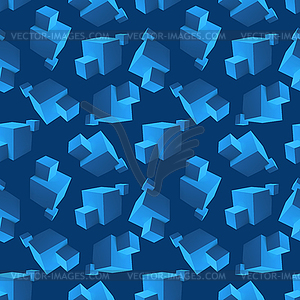 Abstract seamless pattern with overlapping blue - vector clipart