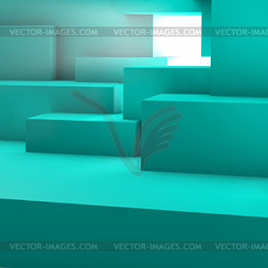 Abstract background with overlapping geometric cubes - royalty-free vector image