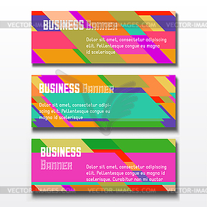 Набор из трех бизнес-баннеров - векторный дизайн