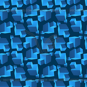 Abstract seamless pattern with overlapping blue - vector EPS clipart