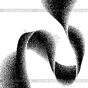 Абстрактный фон с волной рассеянных точек - черно-белый векторный клипарт