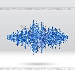 Sound waveform made of scattered balls - vector clip art