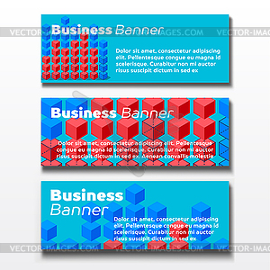 Set of three business banners - vector clipart