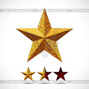 Star with glitter texture and rating template - vector image