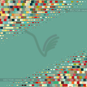 Flat colored ornament with retro halftone styled - vector image
