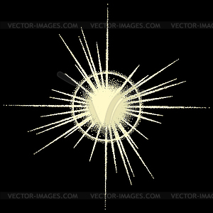 Урожай dotwork звезда, Санберст или взрыв с - изображение векторного клипарта