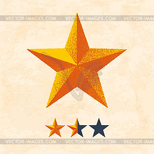 Звезда с текстурой блеска и рейтинг шаблона - векторное изображение клипарта