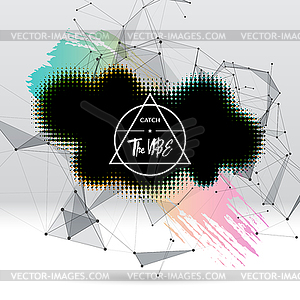 Background with brush stroke, blot, triangular - royalty-free vector clipart