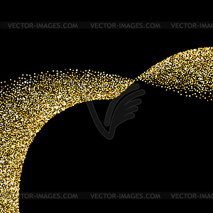 Glitter abstract wave of scattered golden dots - vector image