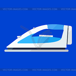 Iron flat icon. Appliance for housekeeping - vector clipart