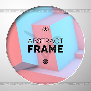 Abstract frame with rose quartz and serenity cubes - vector clipart