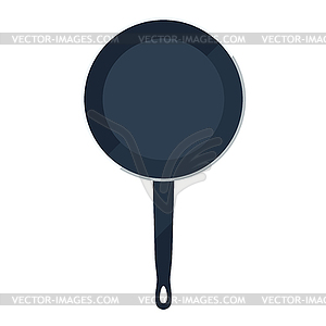 Cooking pan flat icon with handle - vector image