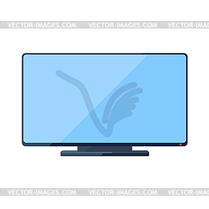 TV flat icon with wide screen - royalty-free vector image