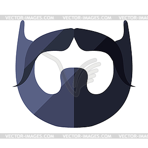 Beard flat icon with hipster mustache - vector clipart