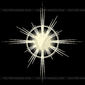 Vintage dotwork star, sunburst or explosion with - vector clipart / vector image