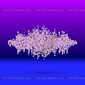 Sound waveform made of scattered balls - color vector clipart