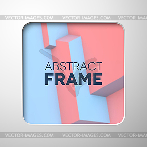 Abstract frame with rose quartz and serenity cubes - vector clipart