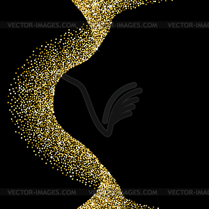 Glitter abstract wave of scattered golden dots - vector clipart