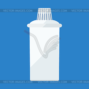 Filter cartridge flat icon for water purifying jug - vector image