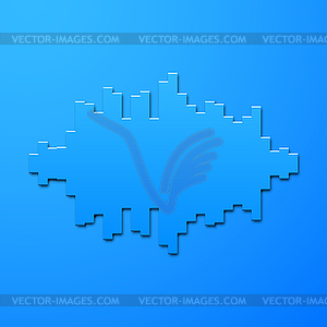 Silhouette of sound waveform with shadow - vector EPS clipart