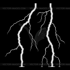 Lightning bolt. Two realistic ray symbols - vector image