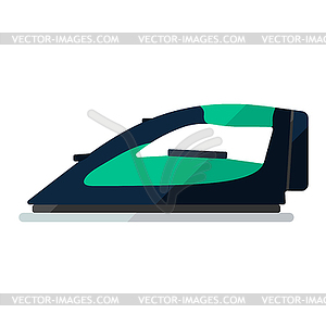 Iron flat icon. Appliance for housekeeping - vector clipart