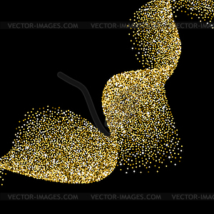 Glitter abstract wave of scattered golden dots - vector clip art