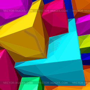 Abstract background with colorful cubes and - vector clipart