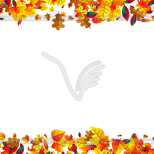 Autumn leaves scattered background. Oak, maple and - vector clip art