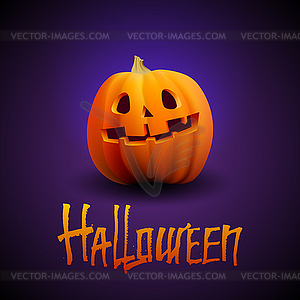 Halloween pumpkin carved portrait with spooky face - vector EPS clipart