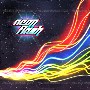 Neon lines New Retro Wave background with 80s vhs - vector image