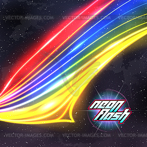 Neon lines New Retro Wave background with 80s vhs - vector image