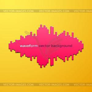 Silhouette of sound waveform with shadow - vector image