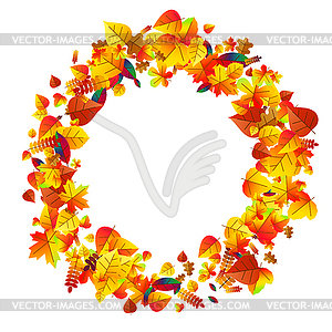 Autumn leaves scattered background. Oak, maple and - vector clipart / vector image