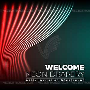 Drapery futuristic background with 80s style neon - royalty-free vector clipart