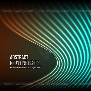 Bright shiny neon lines background - vector image